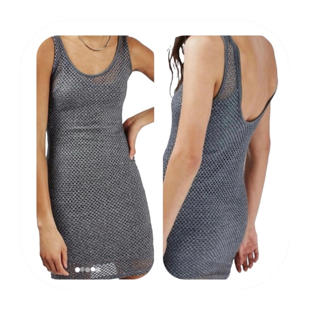 Topshop gray mesh bodycon dress NWOT